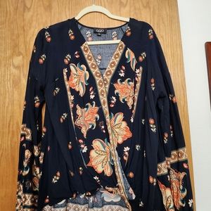 Ble rayon wrap blouse